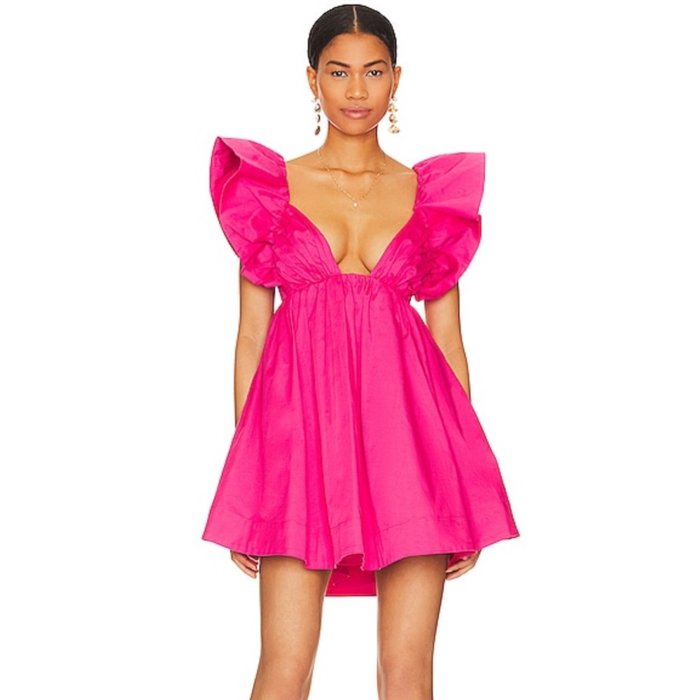 For Love & Lemons Clementine Mini Dress in Pink
